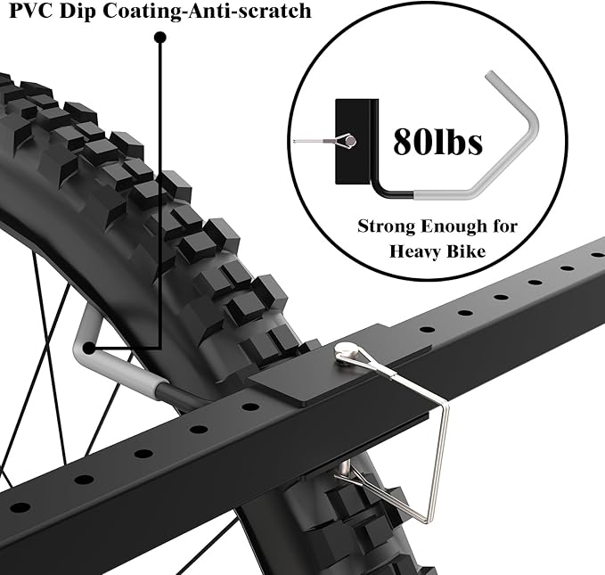 Soporte para Bicicletas de Piso 400LBS, 5 Ganchos, Almacenamiento Vertical miniatura 3