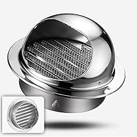 Vista 6 de Tapa de ventilación de aire de acero inoxidable 304, cubierta de salida de ventilación de pared redonda, tapa de lluvia para tubo de escape