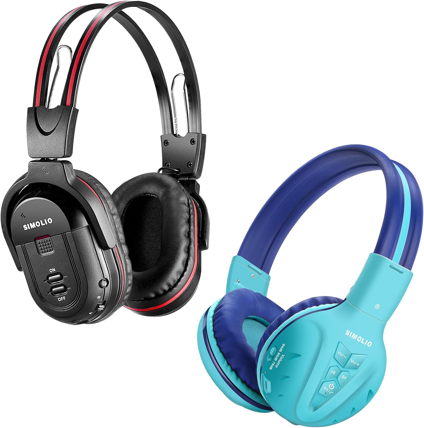 SIMOLIO Wireless Headphones for Car and Bluetooth Headphones for Kids, Infrared Headsets Compatible with Honda Odyssey & uConnect VES & Dodge Grand Caravan & Chevy Suburban 2006-2022