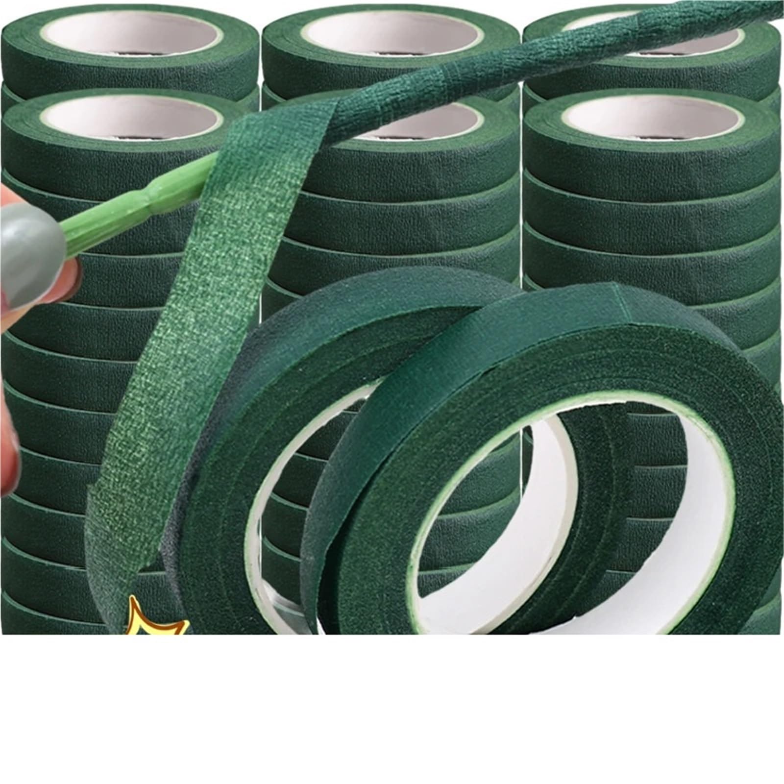 Taśma florystyczna, Florist Tape Pack Of 20 Dark Green meters x 7 cm