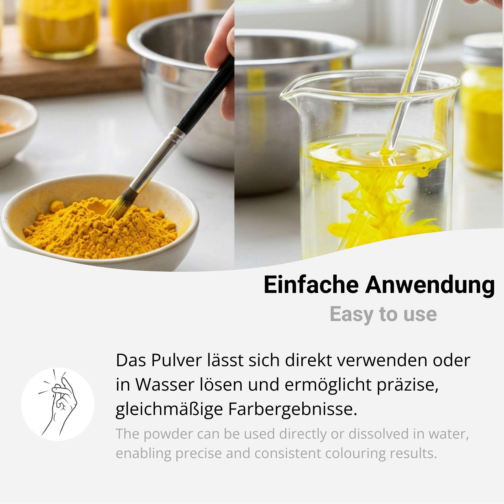 Lebensmittelfarbe Gelb hochkonzentriert Pulver 1kg wasserlöslich E102