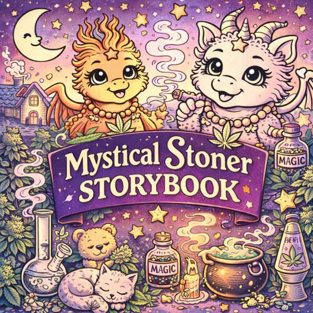 Mystical Stoner Storybook: A Chill Coloring Journey Through Magical Creatures, Cozy Vibes & Elevated Imagination