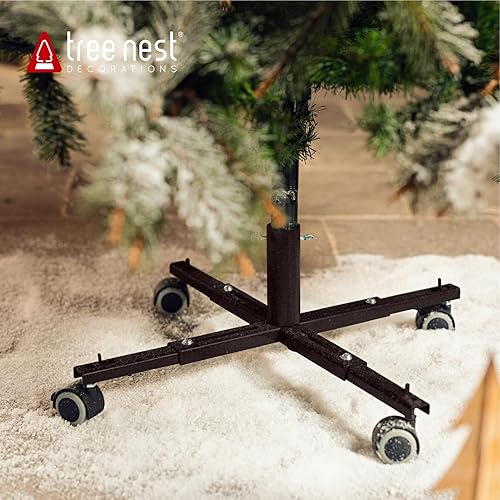 Miniatura 10 de Tree Nest Base de soporte para árbol de Navidad con ruedas, soporte móvil para árbol de Navidad artificial de 6 pies, taxi sin collar de árbol de