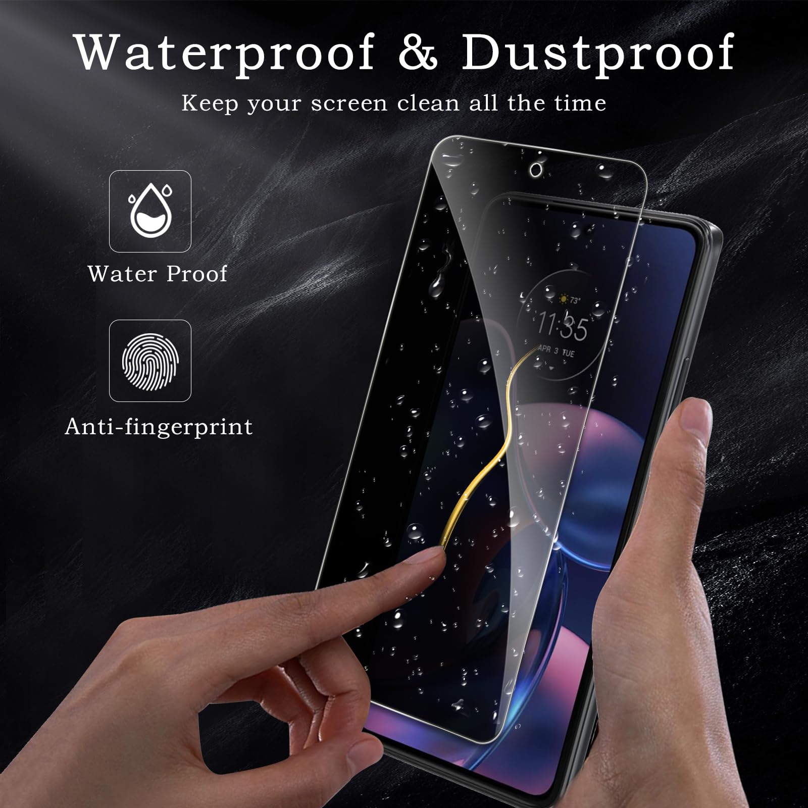 Pellicola protettiva per la privacy per Motorola Moto Edge 2022 5G, accessori in vetro temperato infrangibile, pellicola in vetro temperato anti spia, compatibile con custodie, ultra resistente,