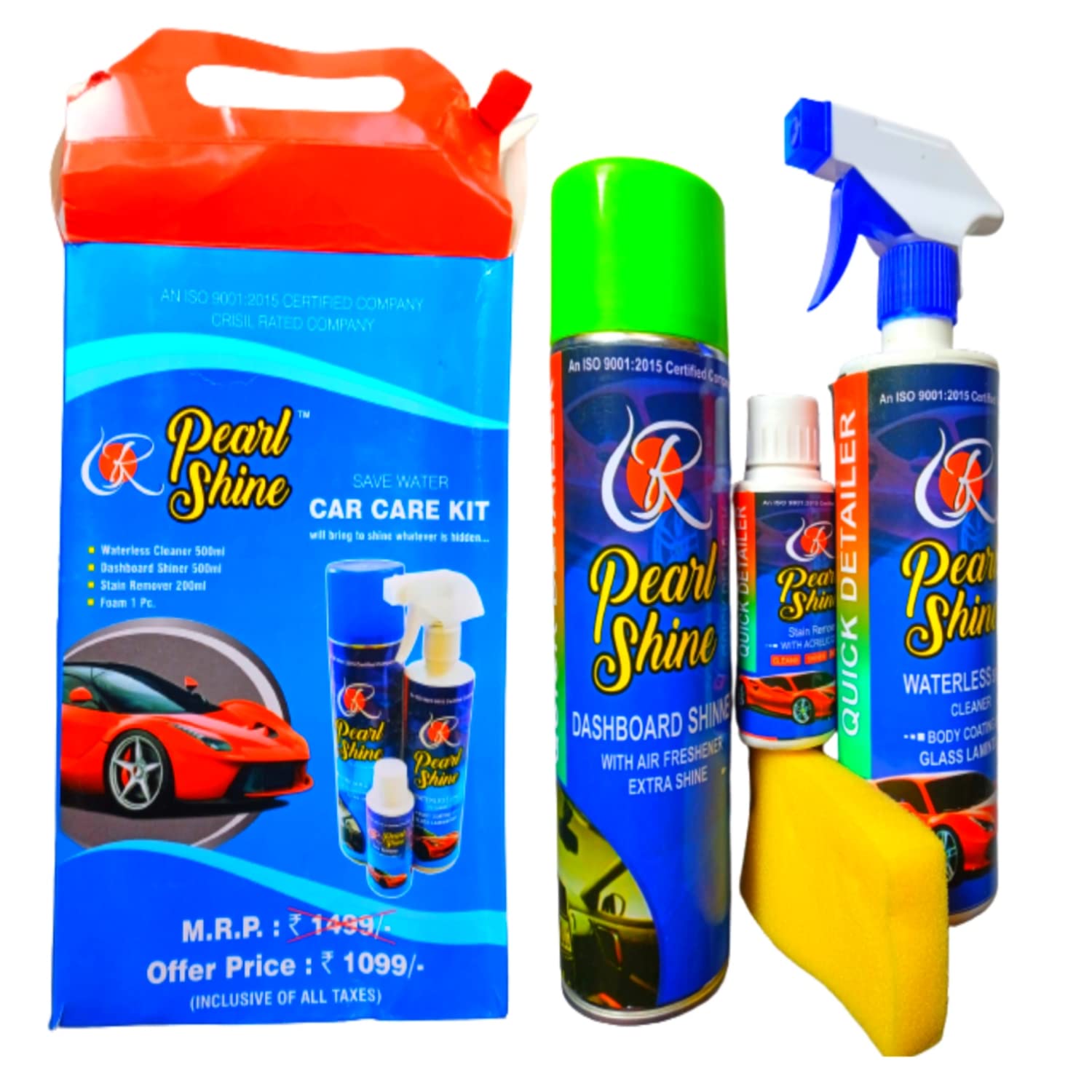 Pearl shine Car Care Kit (Pack of 4, Includes, Dashboard Shiner