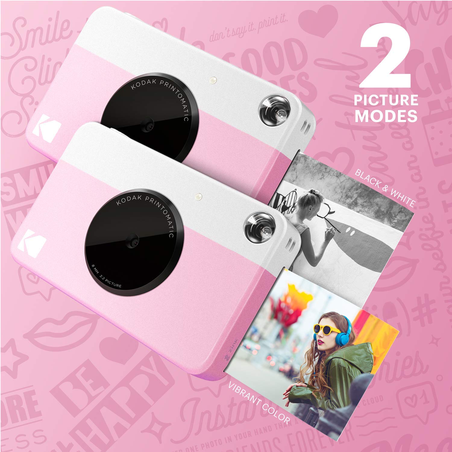 Kodak Printomatic Fotocamera istantanea (Rosa) Starter kit con borsa a tracolla