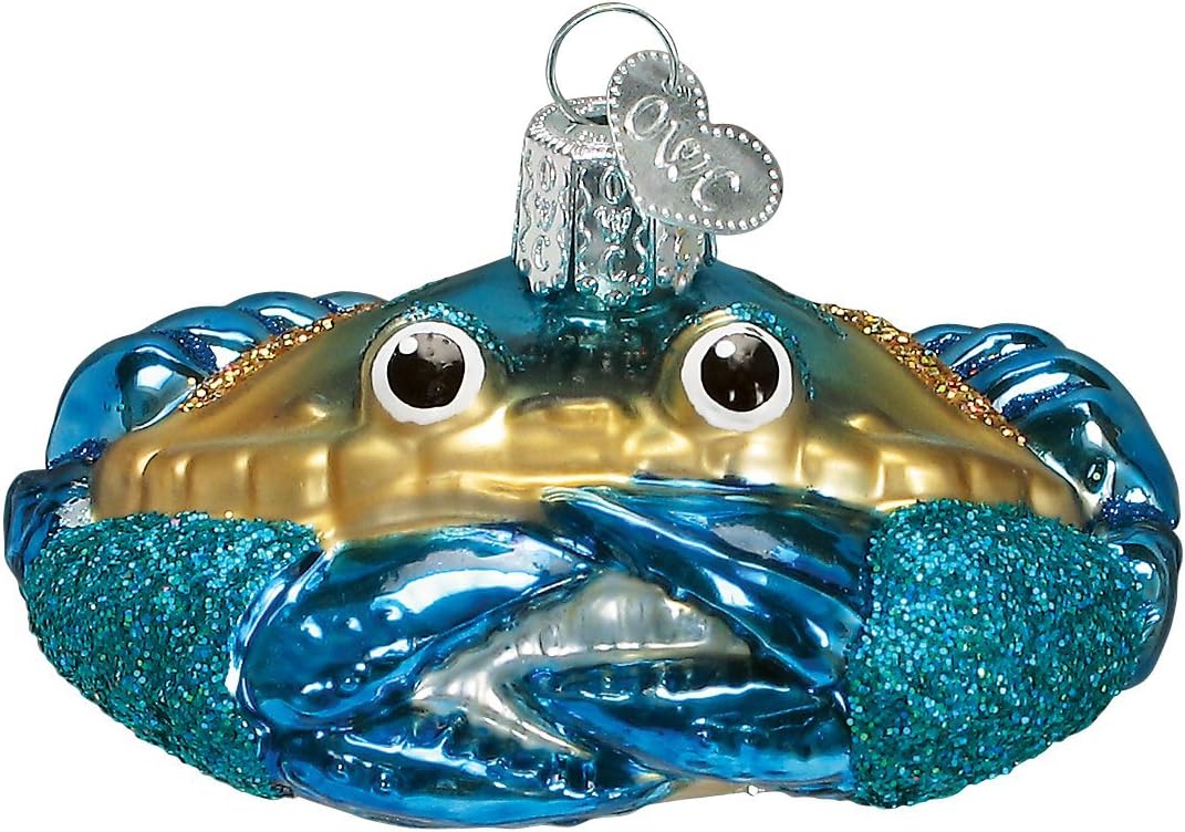 Old World ChristmasLobsters Glass Blown Ornaments for Christmas Tree,Blue Crab