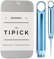 Vista 10 de DAILYCARRYCO. Soporte para palillos de dientes de titanio TiPick - Portátil de metal para viajes - Palillo mondadientes reutilizable EDC micro