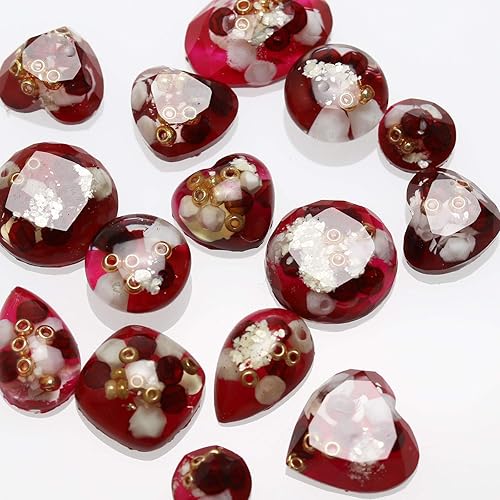 Miniatura 9 de pelo Pin metal oro rosa flor hembra rojo hecho a mano mujer