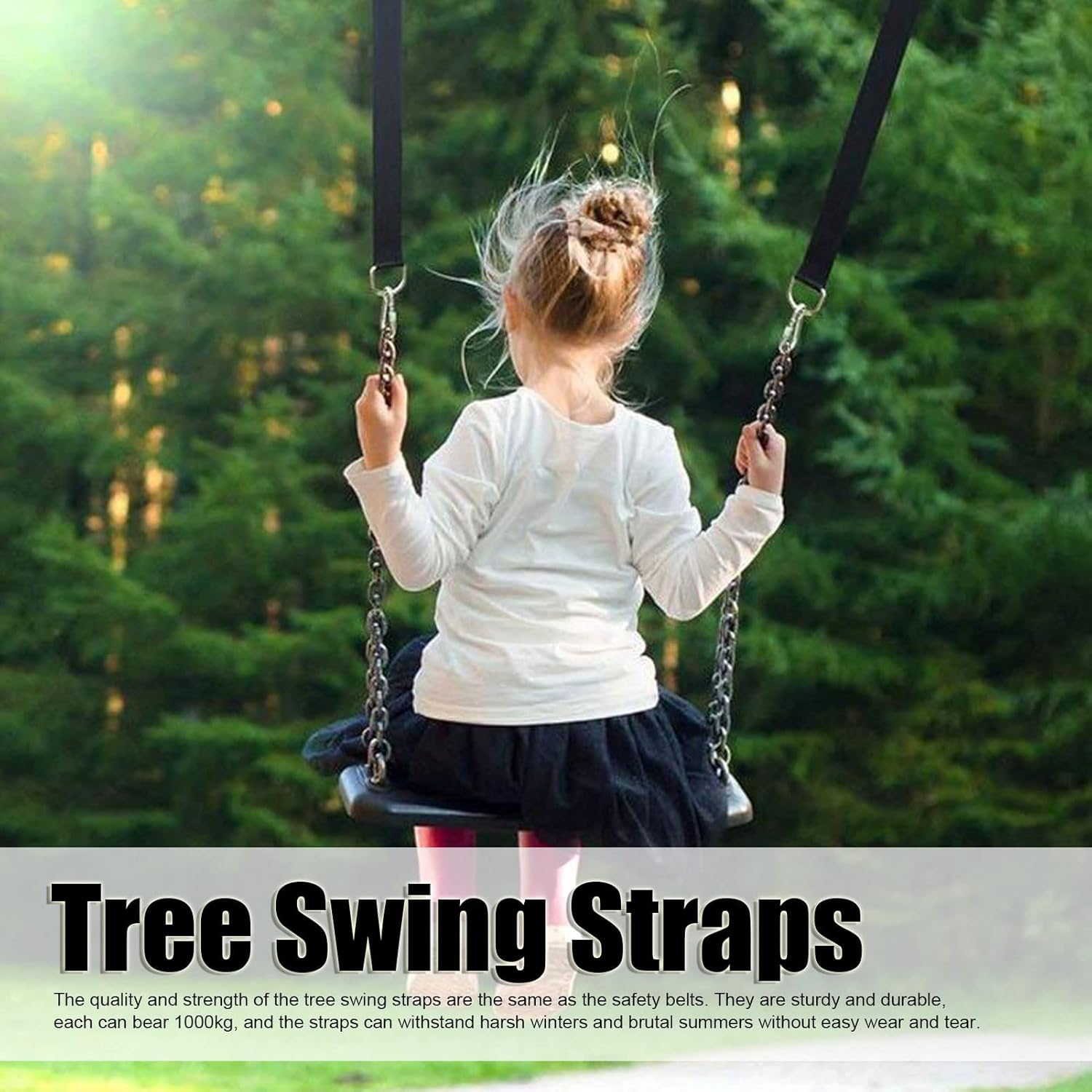 Tree Swing Hanging Kit, Tree Swing Hanging Kit, 1000kg Bearing Carabiner Hook Strap Set, Hammock Tree Straps for Outdoor Porch Camping