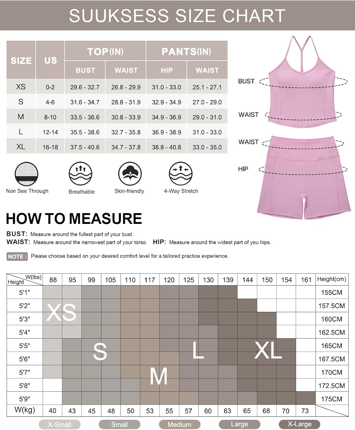 SUUKSESS Women Sexy Workout Sets Padded Sports Bra High Waisted Shorts Outfits - Image 4