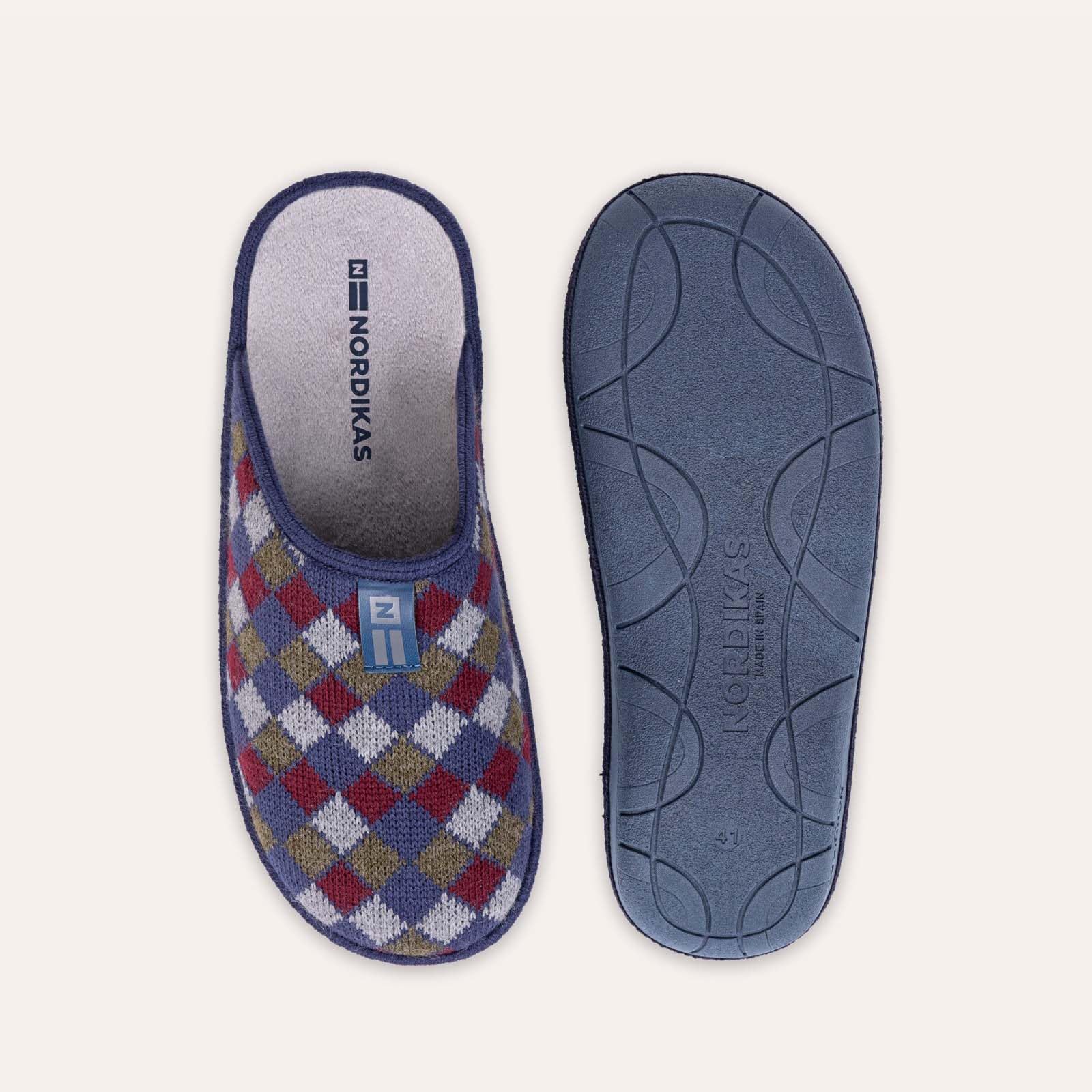 NORDIKAS - Zapatillas de Casa Hombre Boreal Arlequin - Pantunflas Antideslizantes Hechas en España