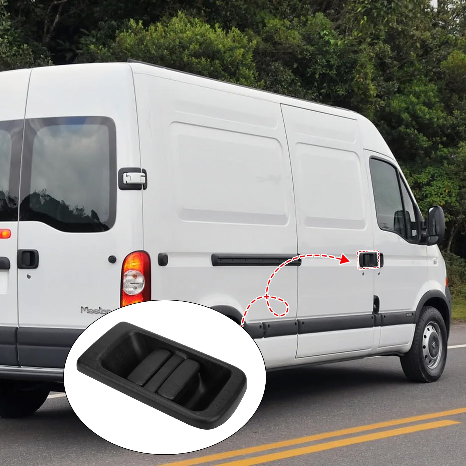 Maniglia Porta Laterale Esterna Compatibile con Renault Master 1997-2010, Vauxhall/Opel Movano 1997-2010, N-issan Interstar 1997-2010 Porta Laterale Scorrevole Destra 7700352420 8200856290