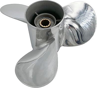 Boat Propeller 11x15 Fit for Yamaha Outboard 40HP-55HP 3 Blades Stainless Steel Prop SS 13 Tooth Propel RH OEM NO 663-45943-01-EL 11x15