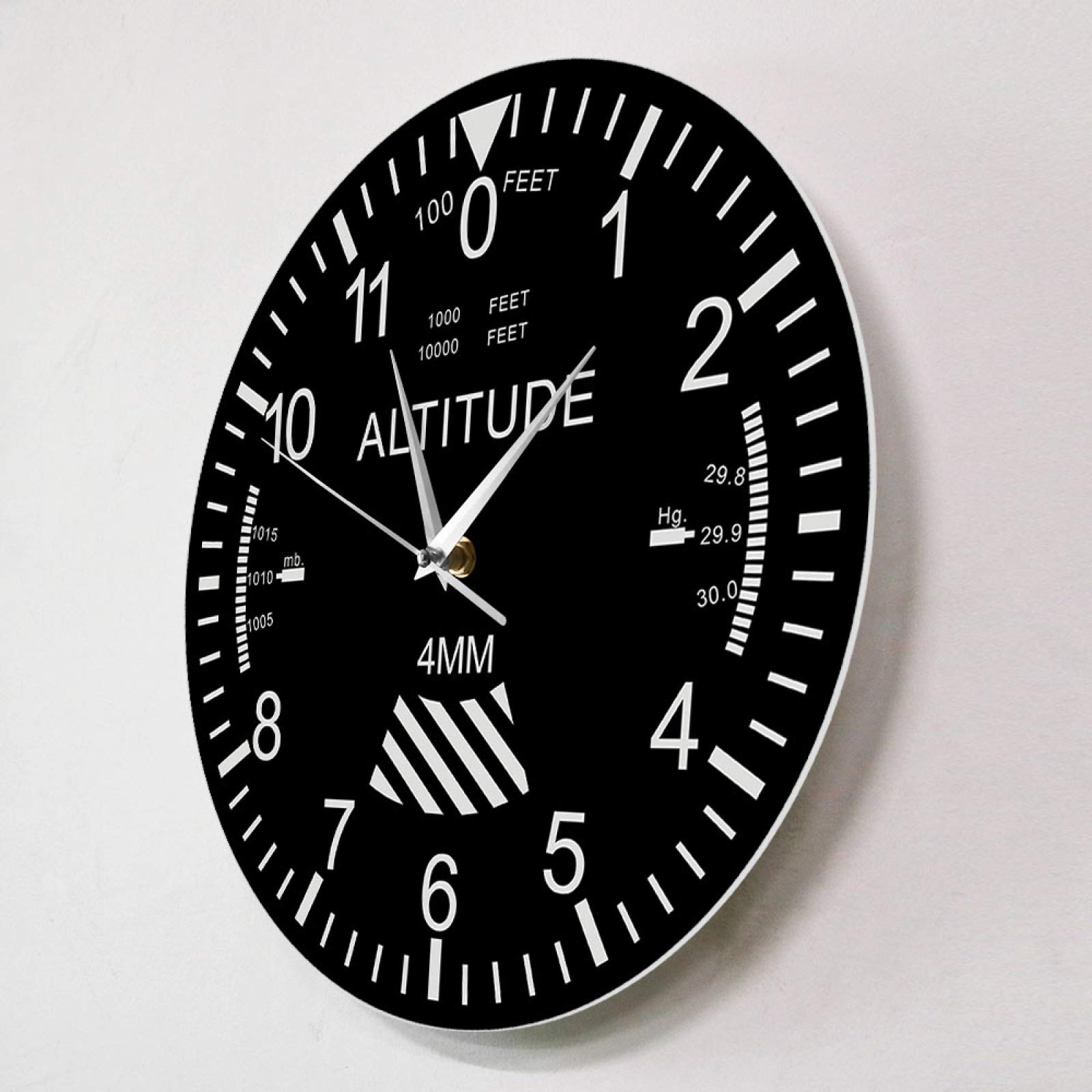 30cm Altímetro Reloj de Pared Seguimiento Piloto Avión de Aire Medición de altitud Reloj de Pared Moderno Instrumento Decoración del hogar Regalo de aviación