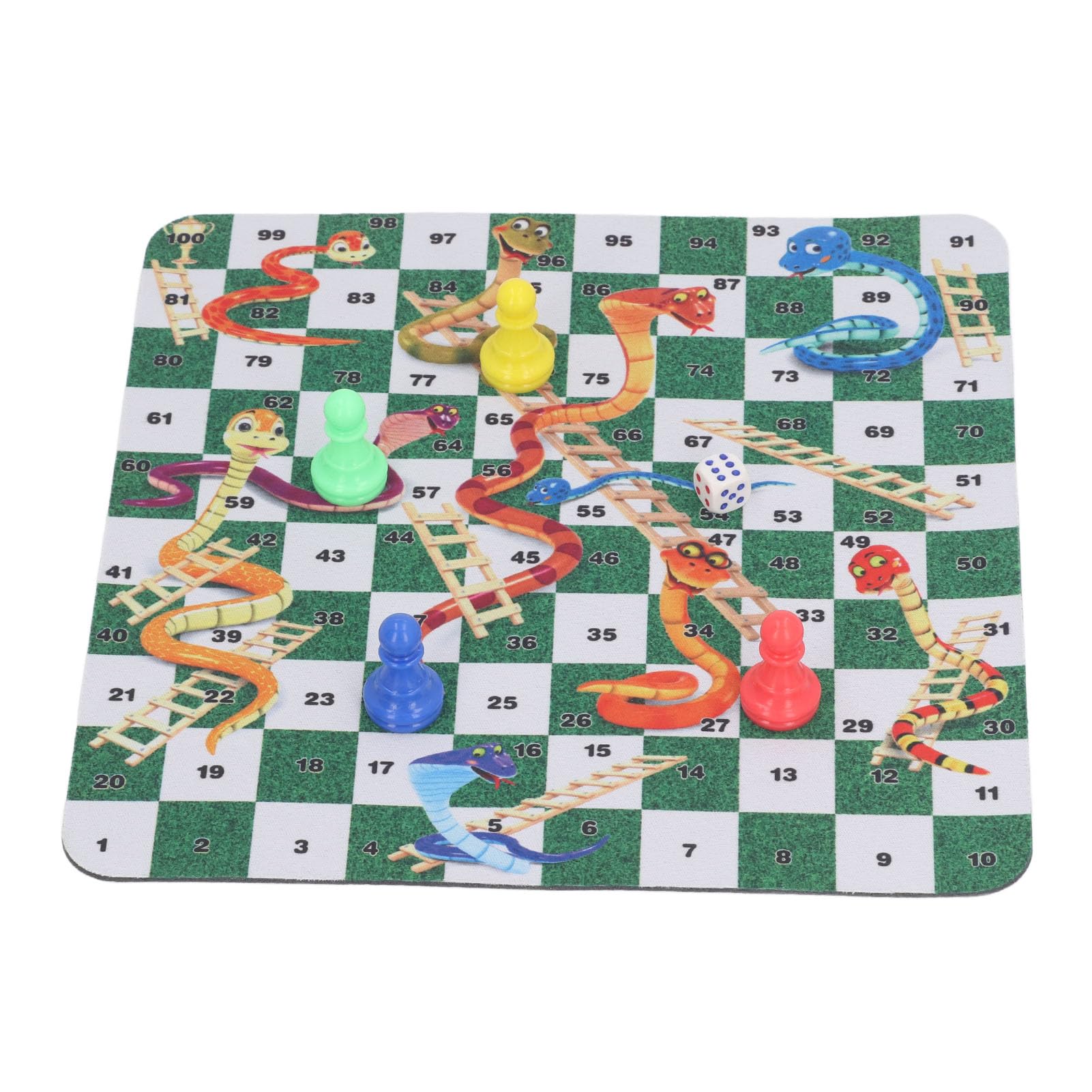 Alomejor 24cm Plastic Foldable Chess Board 4 Chess Pieces Portable Travel Chess Game Toy with Storage Bag for for Kids and Adults