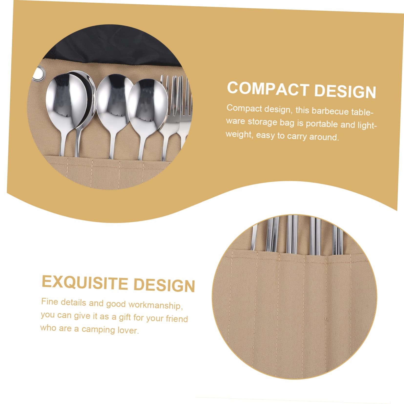 UPKOCH Posat Campeggio in Nylon Custodia Arrotolabile Utensili Per Picnic e Barbecue Facil Trasportare Riporre