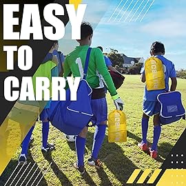 RUNBOW 6x4 ft Portable Kids Soccer Goal for Backyard Practice Soccer Net with Carry Bag (6x4 FT, 2 Pack, Yellow)