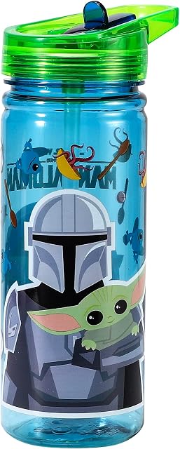 Star Wars Baby Yoda The Mandalorian 580ml Water Bottle for Kids School Drinks Bottle Made of Durable Tritan Reusable BPA Free