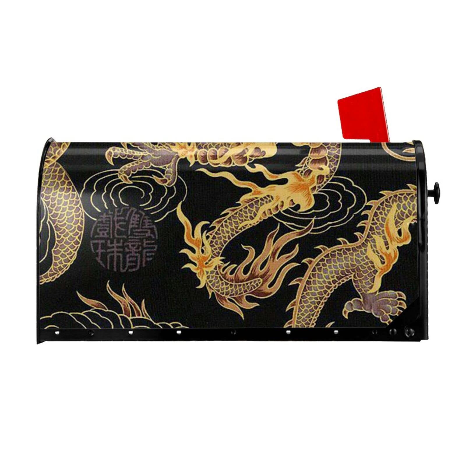 Housse magnétique pour boîte aux lettres dans votre jardin au motif dragon