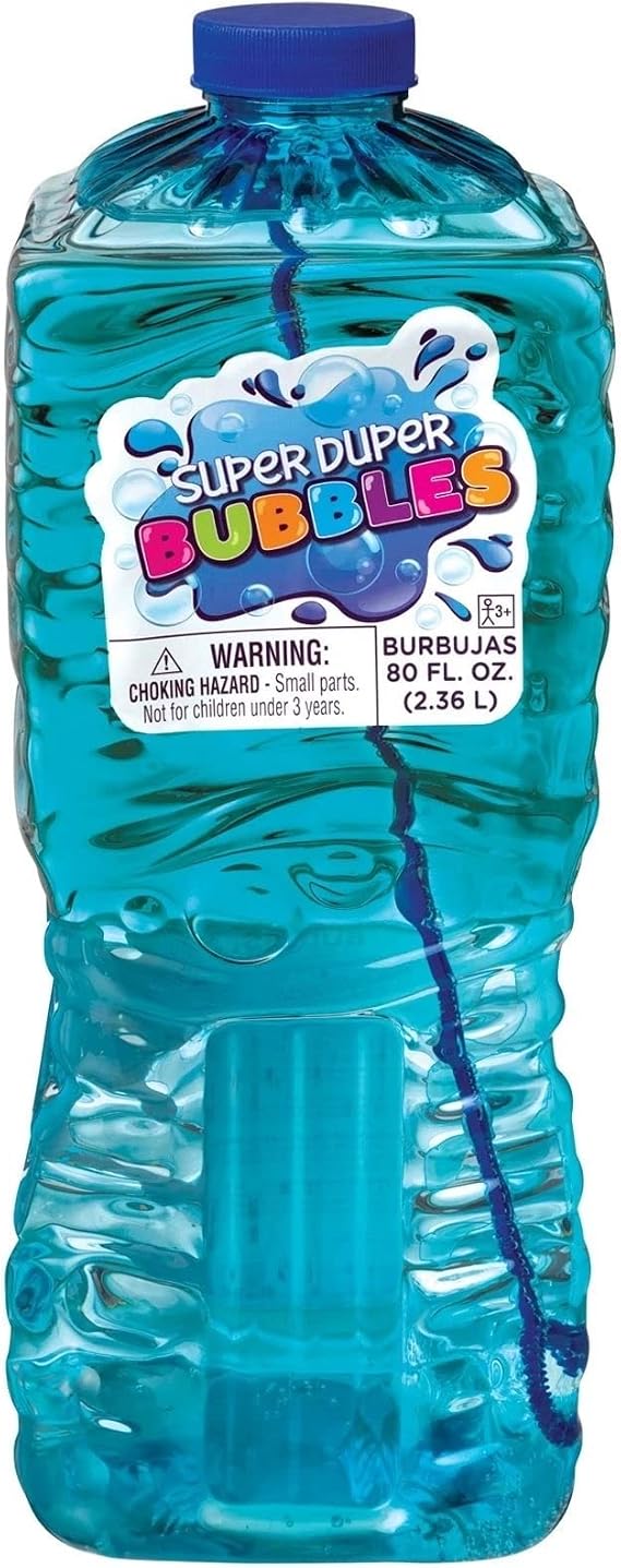 Assorted Colorful Super Duper Bubbles - 80 oz. (Pack of 1)- Ultimate Bubble Solution - Perfect for Outdoor Fun, Parties & Events