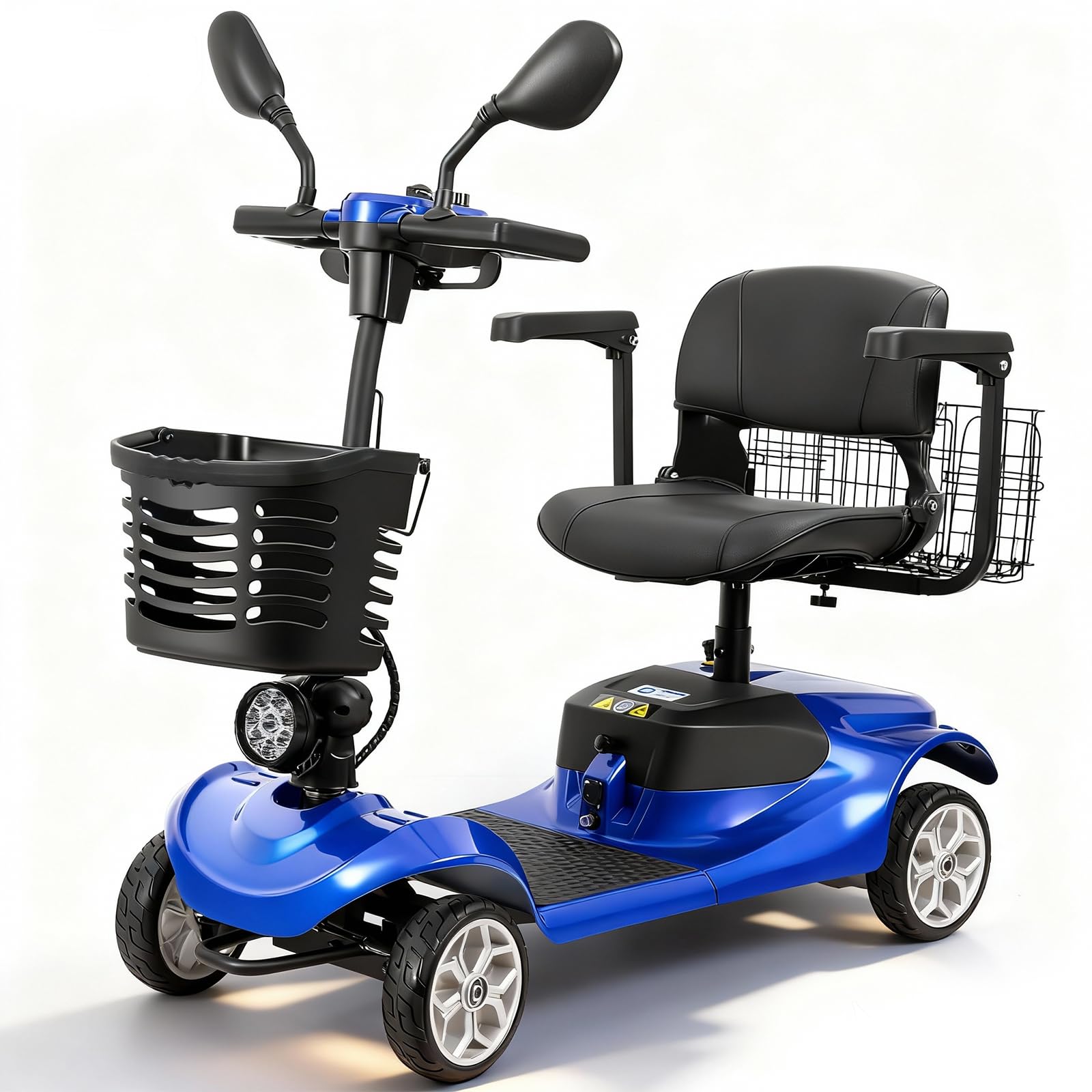 4 Wheel Compact Mobility Scooter for Seniors and Adults Foldable Electric Scooter Heavy Duty Travel Model with Lights