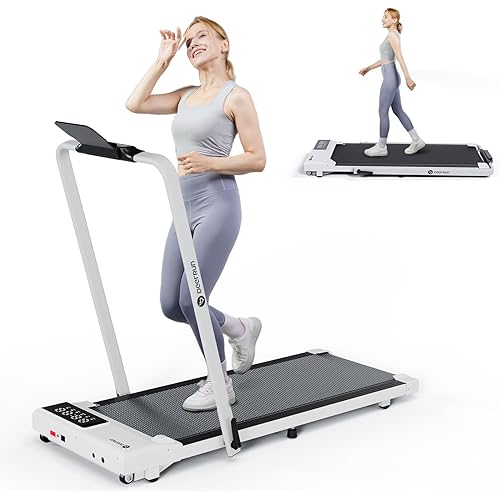 3 in 1 Folding Treadmill, 3.0 HP Under Desk Treadmills for Home Office with Remote Control & Smart APP, 300lbs Capacity Foldable Waling Pad Treadmill, Installation-Free