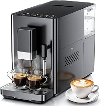Kismile 20 Bar Automatic Espresso Machine, All-in-One Grind and Brew Coffee Maker with Built-in Grinder, Cappuccino Machines with Milk Frother, One-Touch Americano and Lattes for Home/Office/Gift