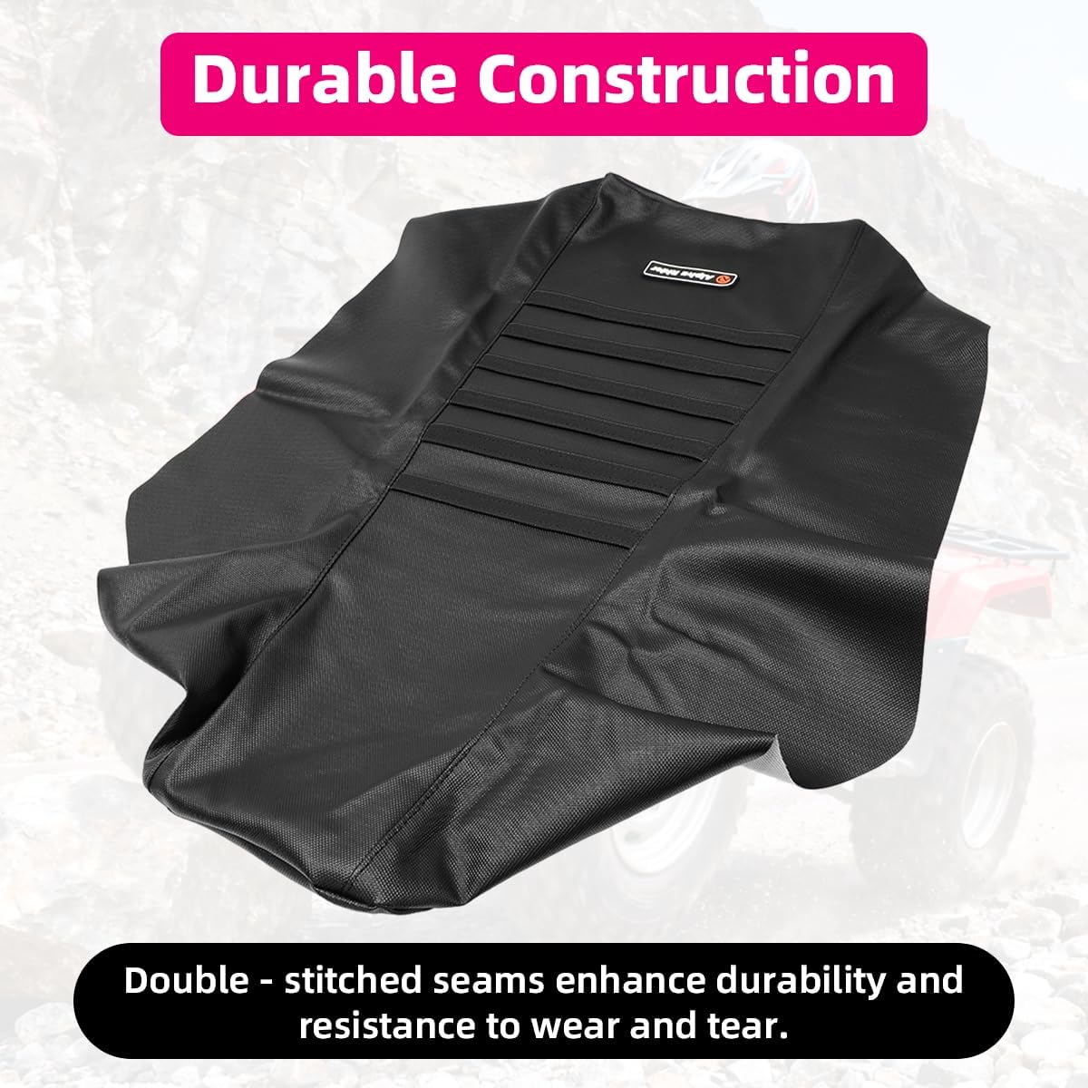 for Yamaha Banshee (ATV) 1987-2006 Ribbed Seat Cover Seat Protector - Black
