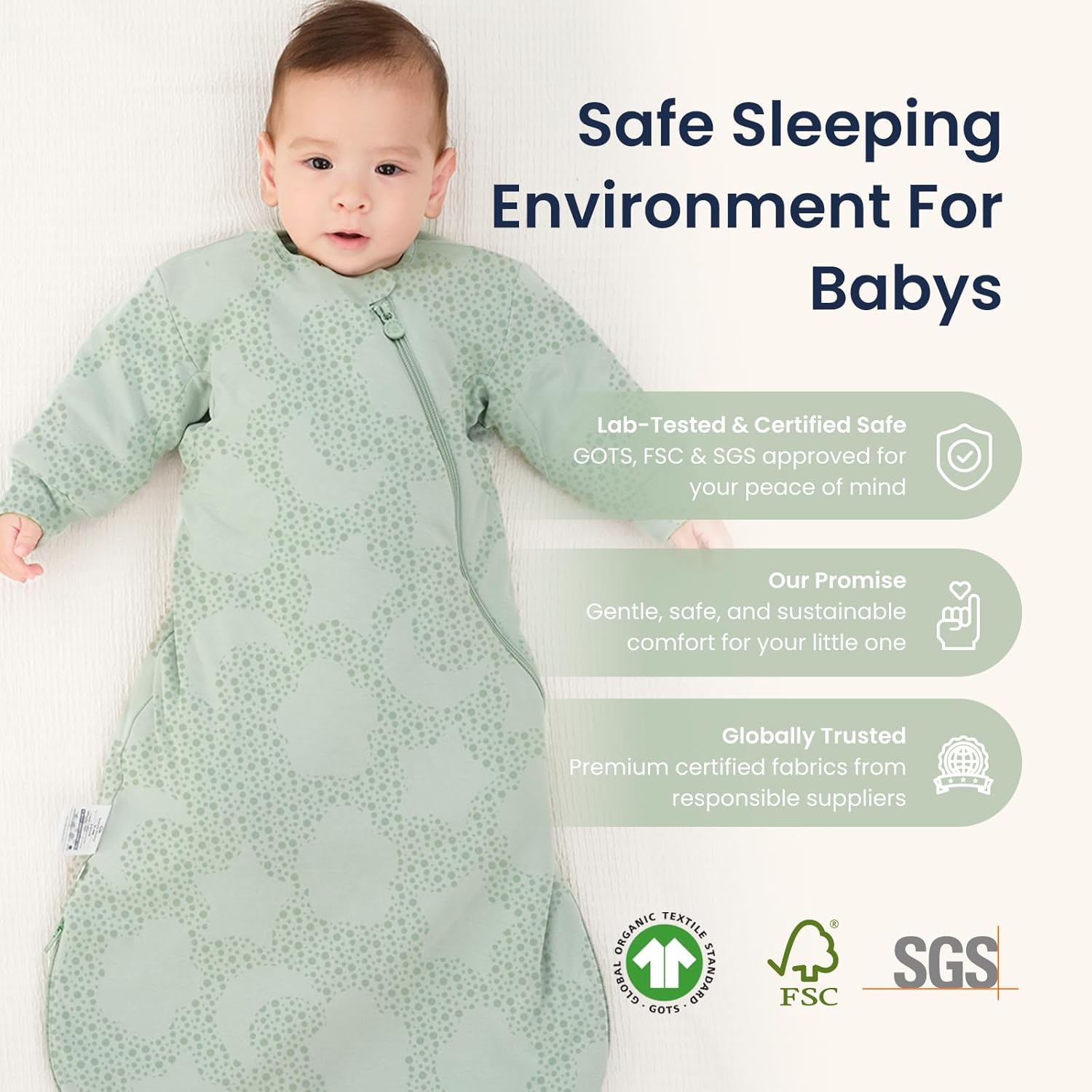 Unisex Sleeping Bag for Babies and Toddlers 3.5 Tog Sleep Sack, Baby Sleep Sack, One Piece with Sleeves, Gifts for Baby - Image 8