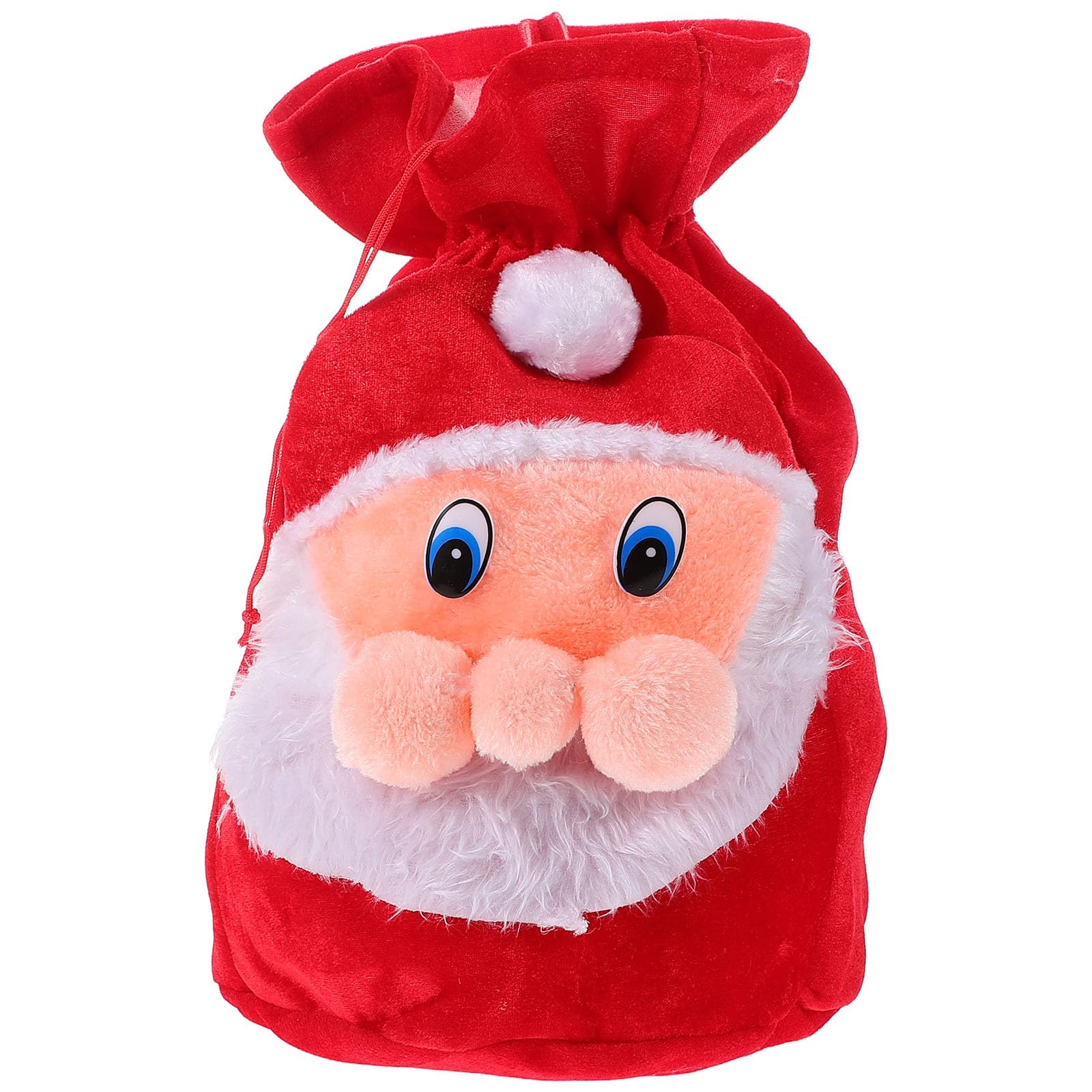 SEWACC Bolsa de Obsequio de Papá Noel Cordón de Peluche Bolsa para Dulces Navideños Saco de Obsequio de Papá Noel para Decoración de Navidad y Accesorio de Disfraz para Fiestas de Navidad
