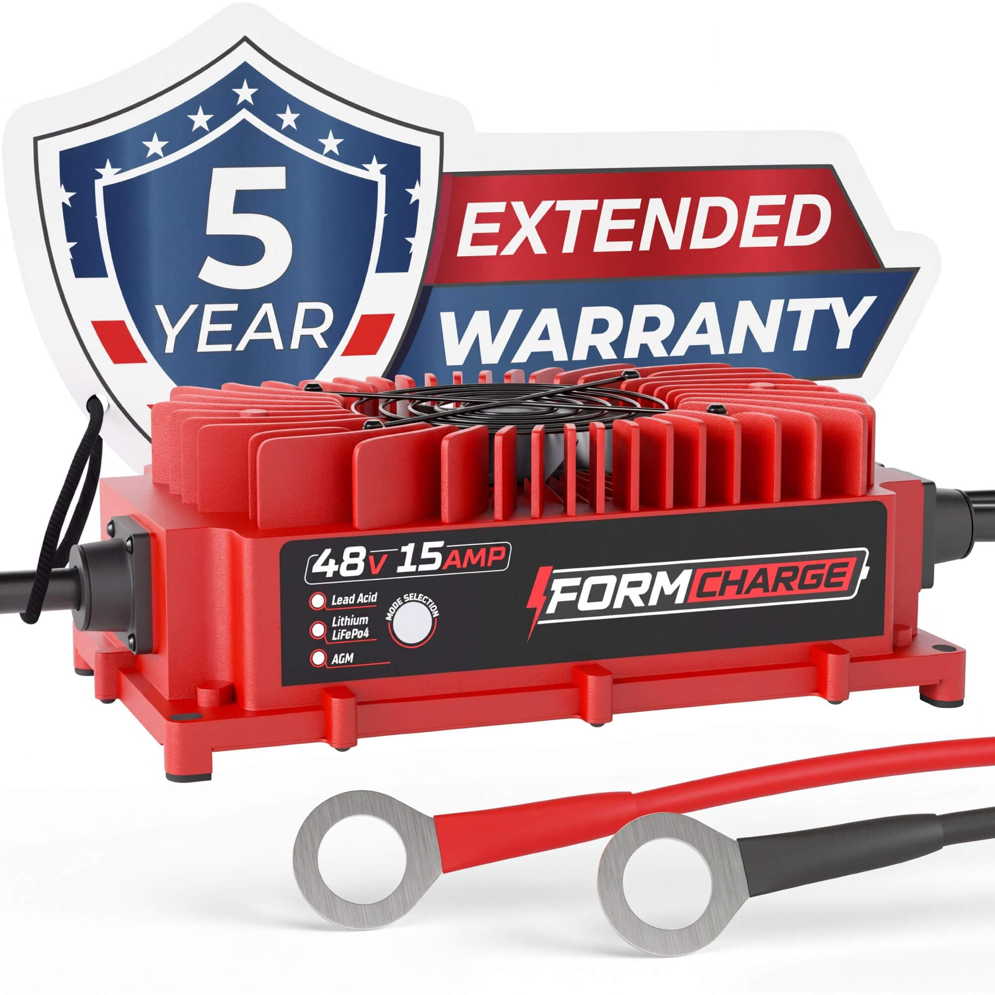 FORM 48 Volt Onboard Golf Cart Battery Charger - 48V 15AMP Lead Acid