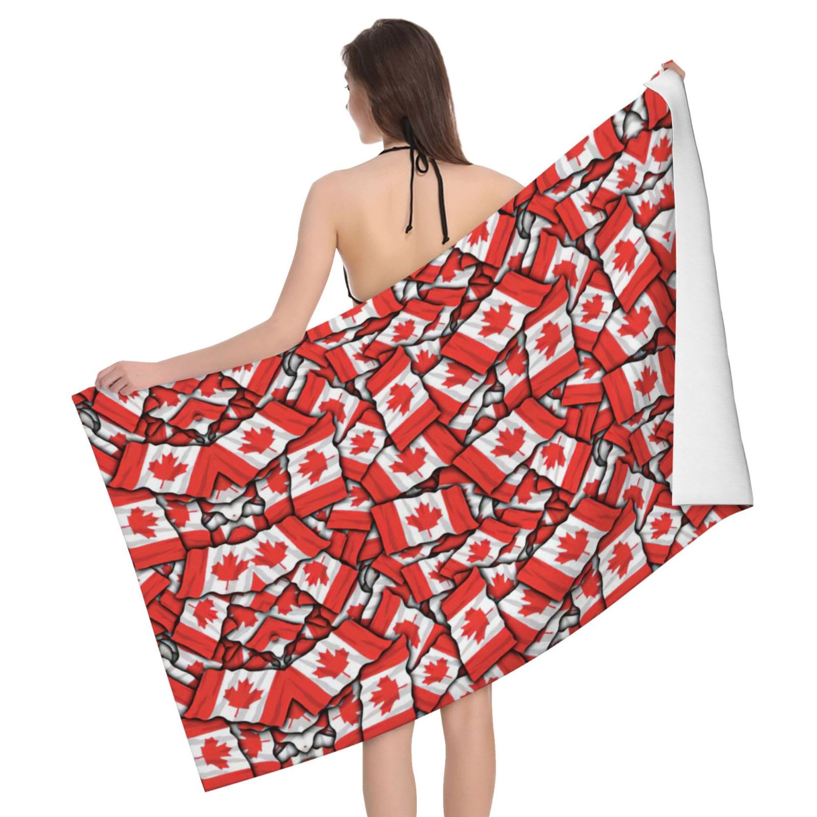 Serviette de bain microfibre de qualité supérieure au motif Canada