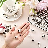 Vista 3 de Junkin 300 cuentas de maquillaje para jarrón de perlas sintéticas, a granel, sin agujero, cuentas de perlas brillantes, tamaños mixtos, perlas