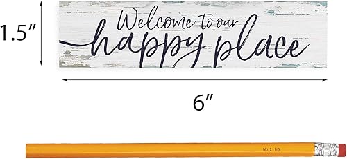 Miniatura 6 de P. Graham Dunn Our Happy Place - Placa de madera de pino (6 x 1.5 pulgadas), color azul náutico