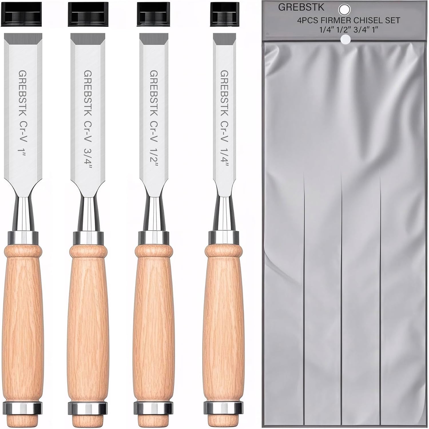 GREBSTK 4 Pcs Wood Chisel Set