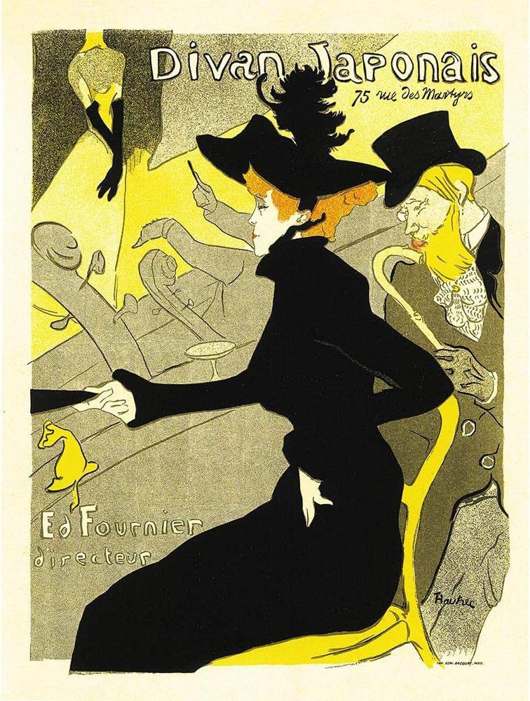 Wee Blue Coo Culture Cafe Concert Japanese Paris Toulouse-Lautrec Vintage Art Print Poster Wall Decor Art Print Poster Wall Decor 12 x 16 Inches