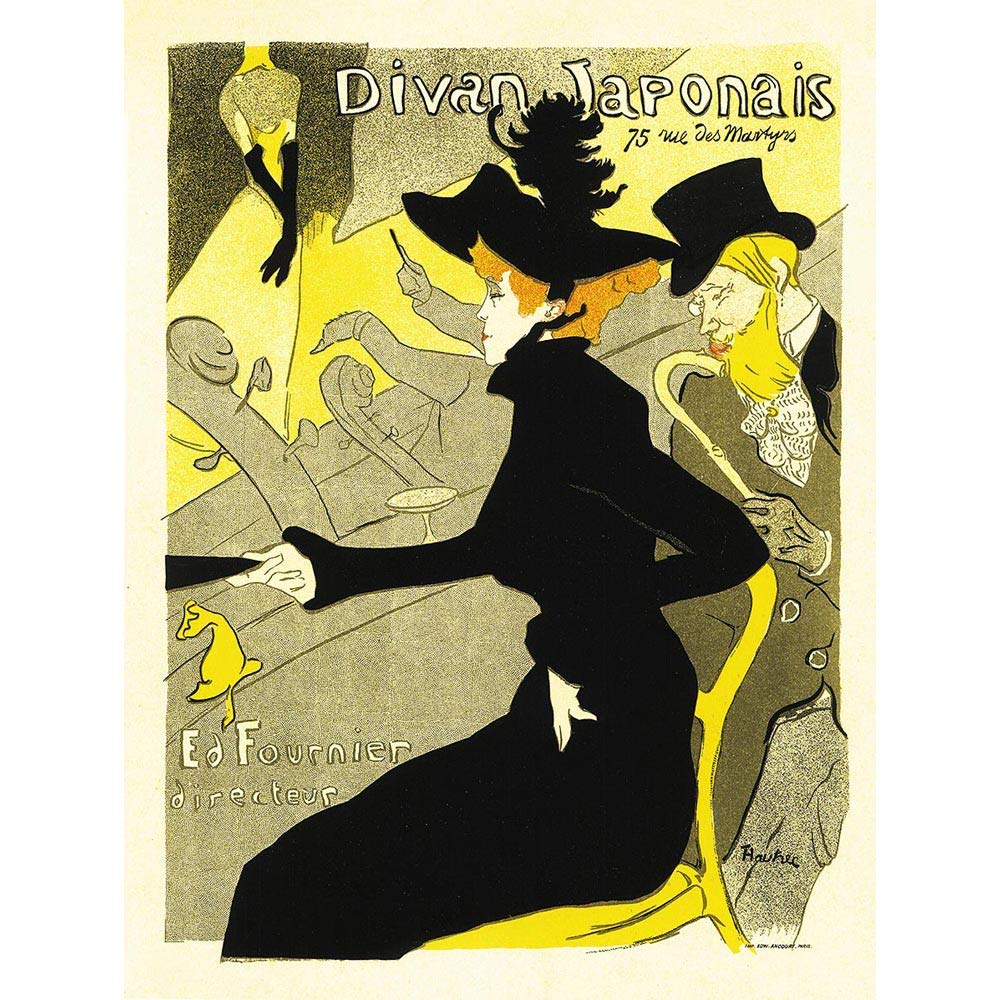 Wee Blue Coo Culture Cafe Concert Japanese Paris Toulouse-Lautrec Vintage Art Print Poster Wall Decor Art Print Poster Wall Decor 12 x 16 Inches