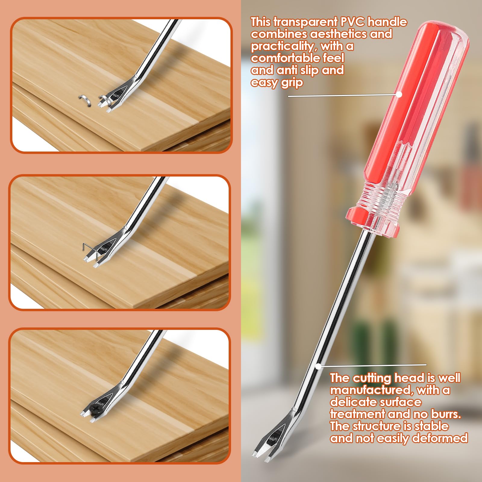 Juego de 8 herramientas para quitar grapas y quitar grapas, para tapicería, extractor de tachuelas, juego de herramientas para muebles, suelo, pared, caja de madera, marco de fotos de coche