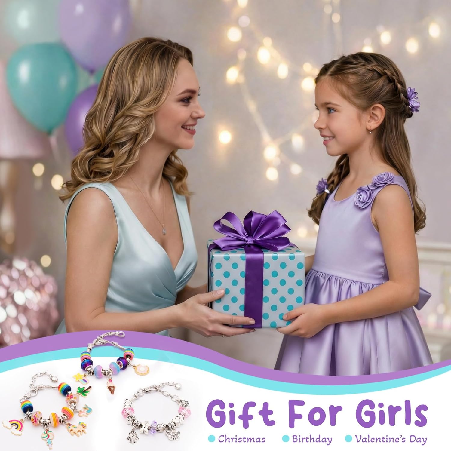 Charm Bracelet Making Kit & Unicorn/Mermaid Girl Toy- ideal Crafts for Ages 8-12 Girls who Inspire Imagination and Create Magic with Art Set and Jewelry Making Kit