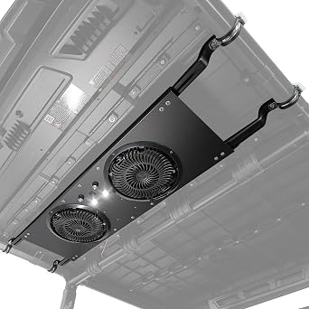 KEMIMOTO UTV Fan, Dual 8" Large Cab Cooling Fan with Variable Speed Dial, 12V Overhead Cooling Fan with Dome Light Compatible with Polaris Ranger, RZR XP 1000 2024+, Can-Am Defender