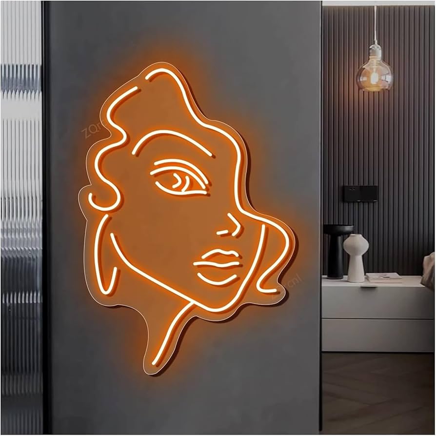 Amazon.co.jp: ネオンサイン人間の顔パーソナライズされた