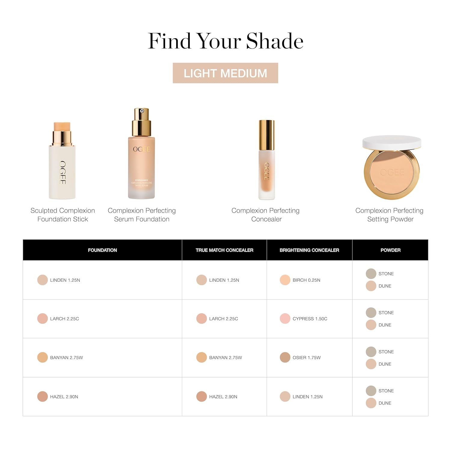Ogee Complexion Perfecting Under Eye Concealer - Certified Organic Full Coverage Concealer - Buildable Coverage - CYPRESS 1.50C - Light Medium (Cool Undertones)