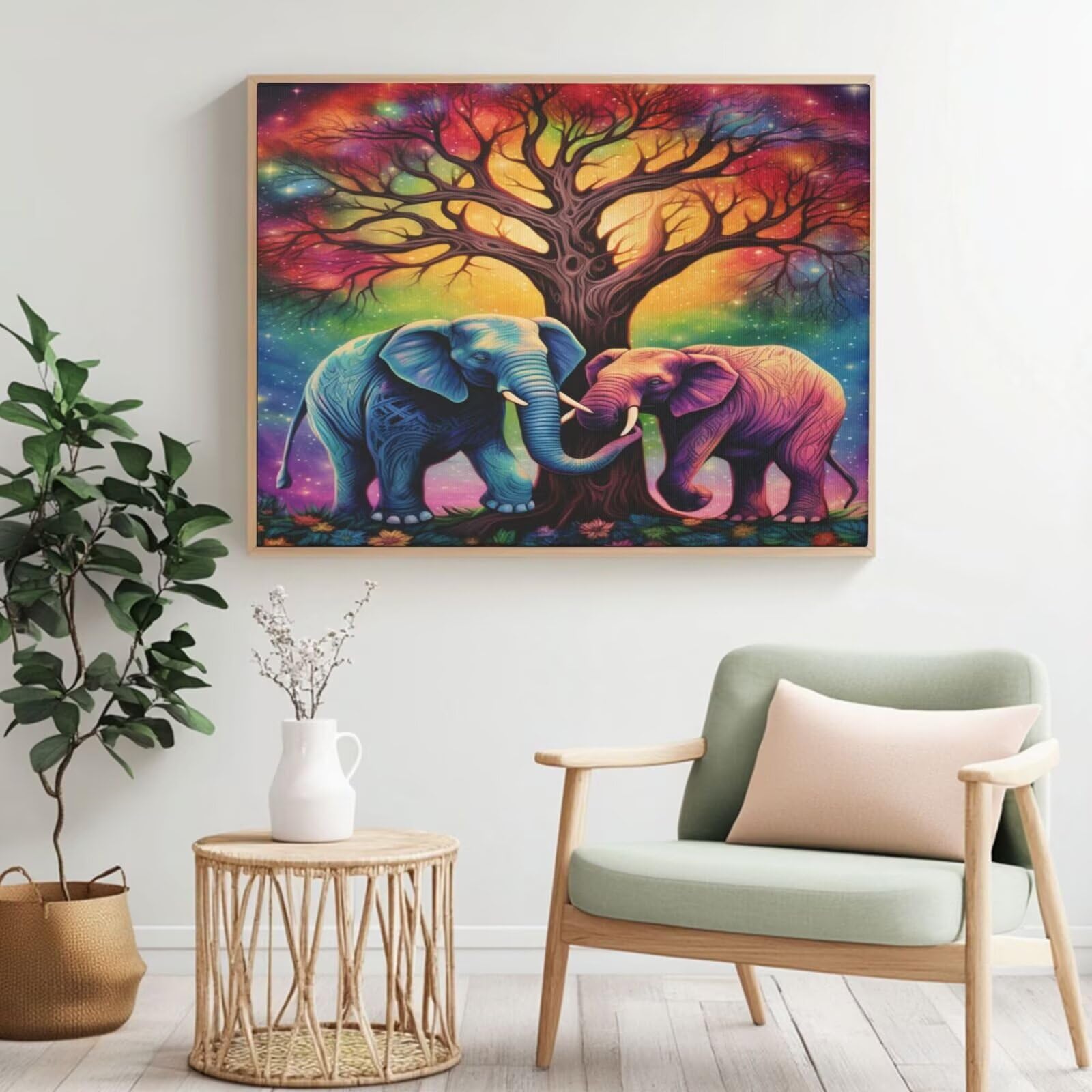 100 x kit per pittura con numeri per adulti, albero della vita, per principianti, pittura acrilica a olio un numero, kit per la decorazione della parete