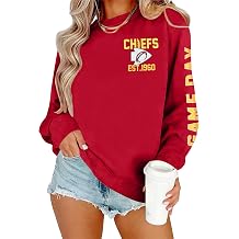 MYHALF Game Day Sweatshirt Football Shirts Women Gameday Sequin Outfits Football Fan Game Day Shirt Long Sleeve Casual Tops