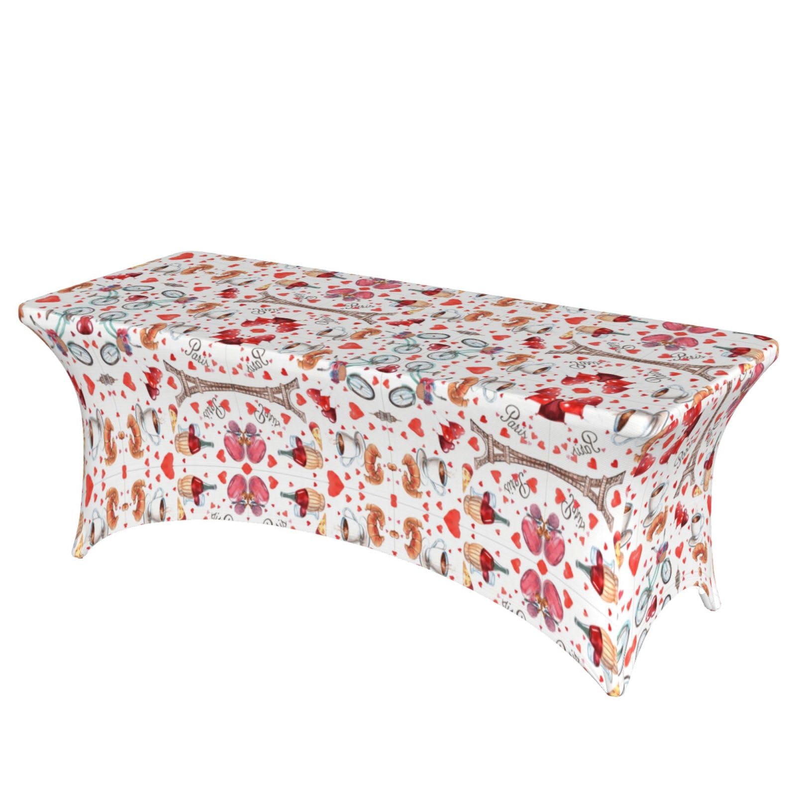 Housse de table Love Paris pour buffet de 1m80 avec coins élastiques