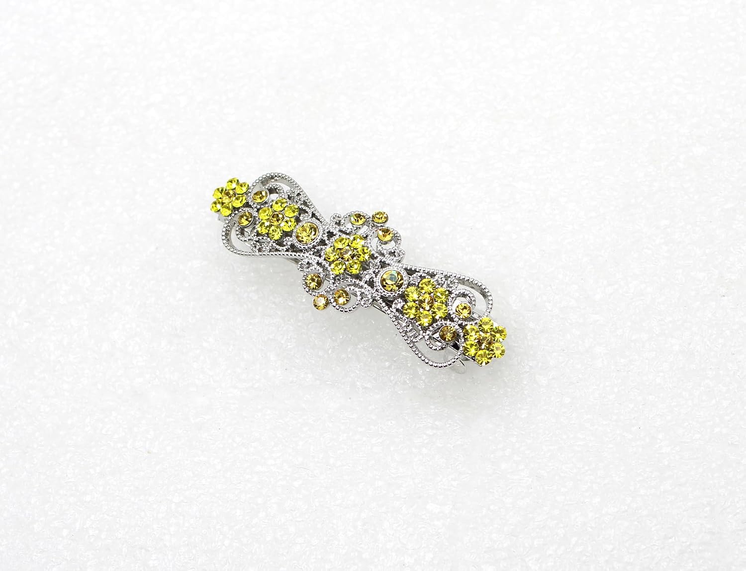 Faship Citine Yellow Small Floral Hair Barrette Clip