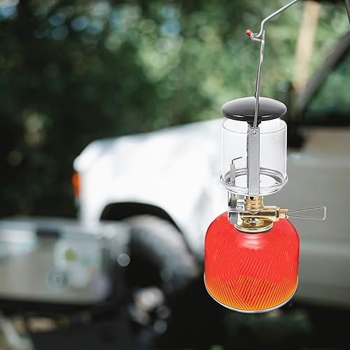 Miniatura 5 de Lámpara de gas pequeña para camping, linterna de propano para exteriores, lámpara de gas con bolsa de almacenamiento para senderismo y actividades