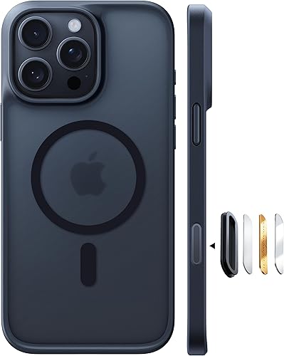Vista 15 de TORRAS Funda ultra magnética para iPhone 15 Pro, [probada en 3 caídas de grado militar] [compatible con MagSafe], a prueba de golpes, translúcida