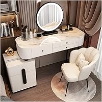 Vista 1 de Dressing Table Makeup Table Dresser Bedroom Modern Minimalist Makeup Table Storage Cabinet Large Combination Cabinet with Makeup Chair Dresser White